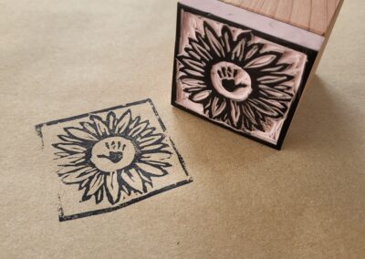 Suncraft stamp boxes of wood with sunflower design
